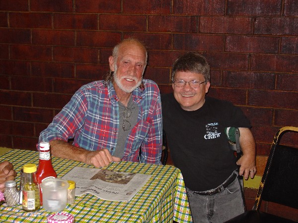 Sat morning breakfast and a paper with Red Dog April 8th, 2007. Mighty nice man.  